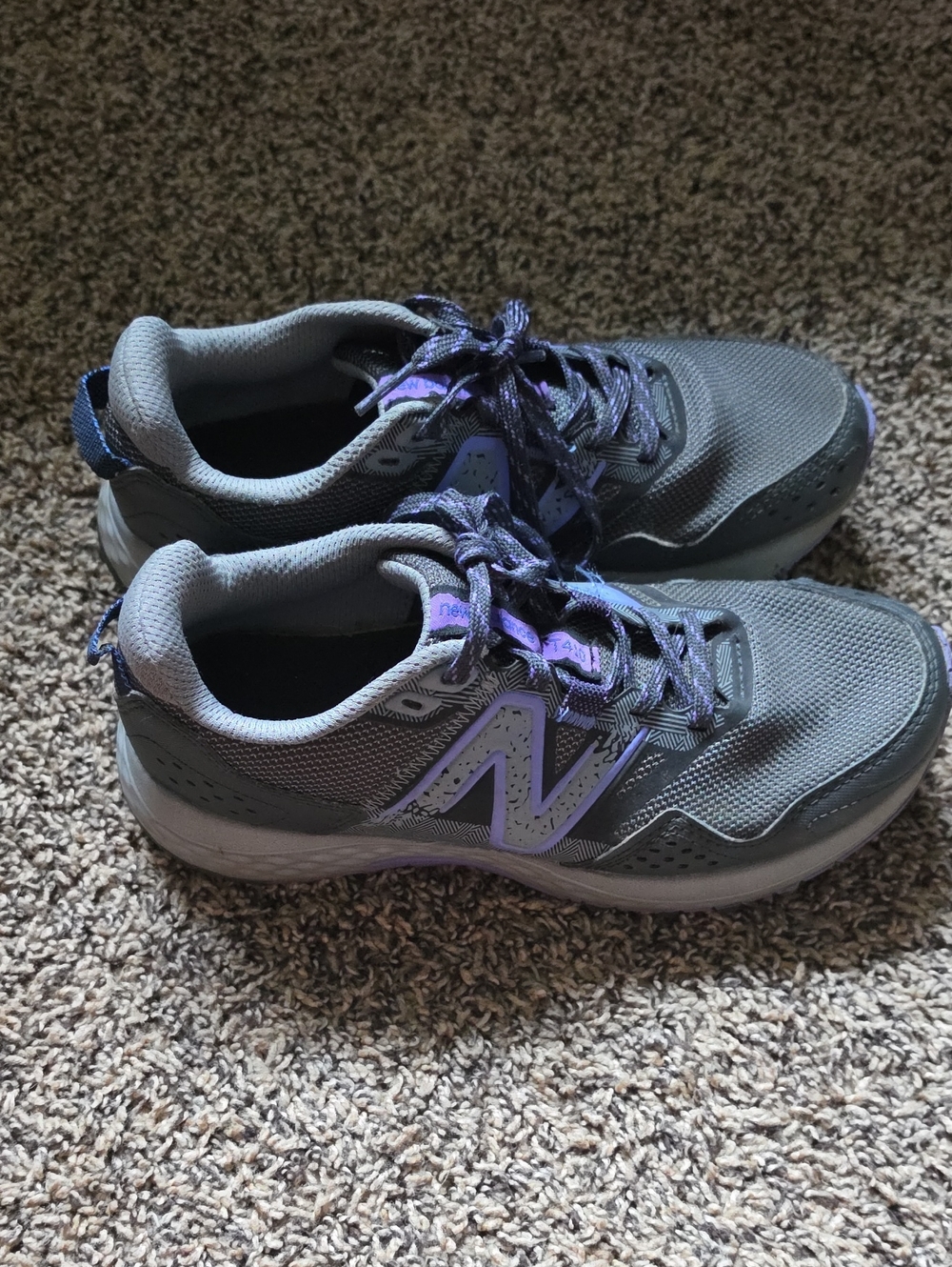 New Balance Women's Gray Sneakers with Purple Accents